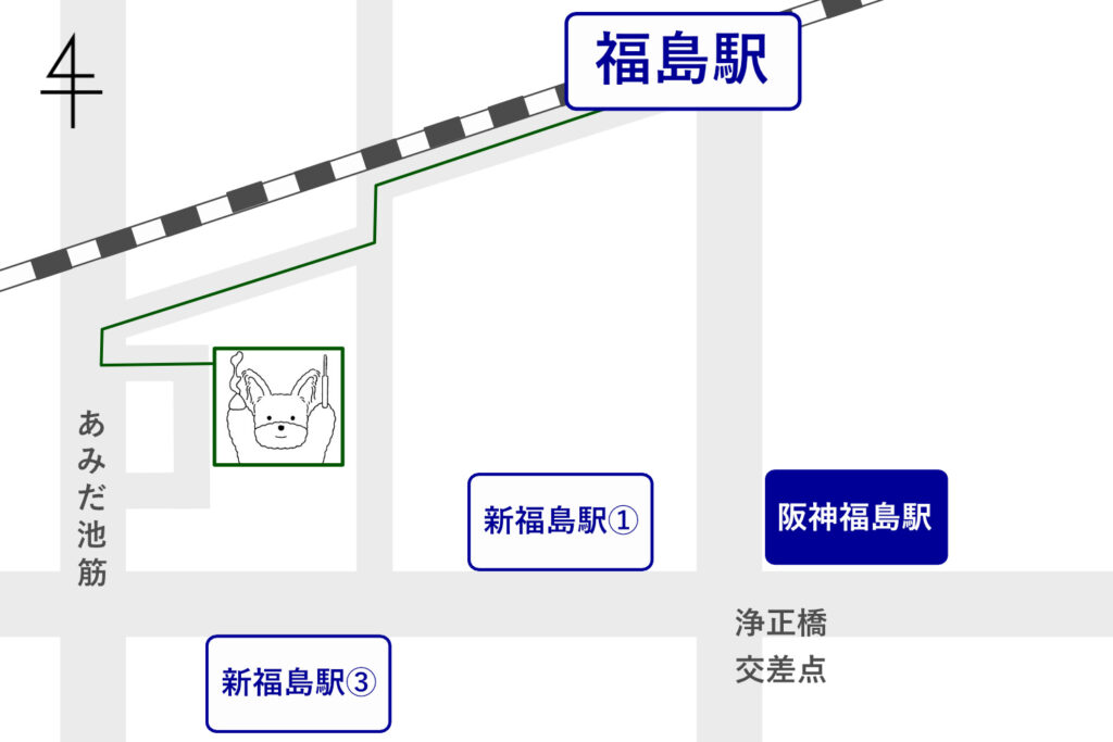 JR福島駅からの地図